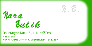 nora bulik business card